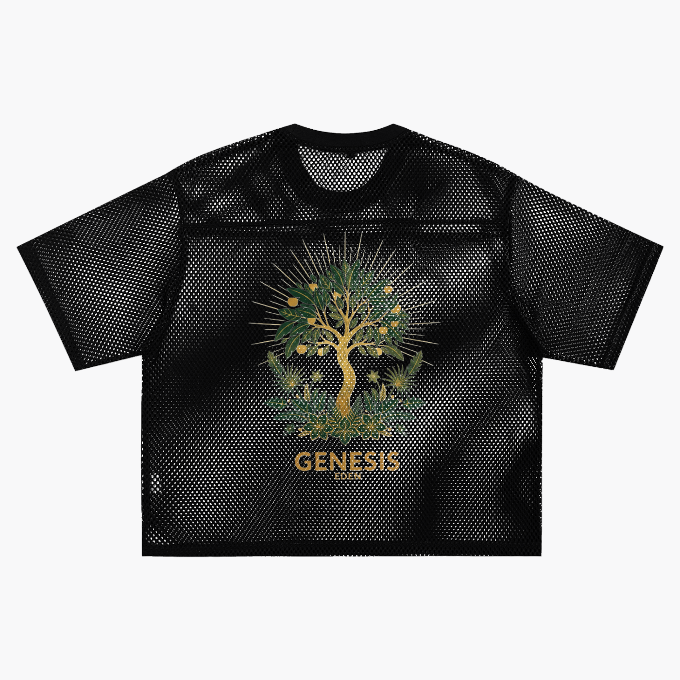 THE GENESIS COLLECTION: GARDEN Unisex See-through Boxy Net T-Shirt