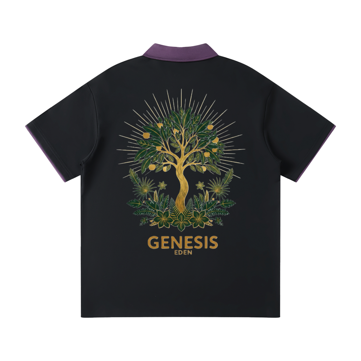 THE GENESIS COLLECTION: GARDEN Unisex Contrast Collar Raglan Polo Shirt