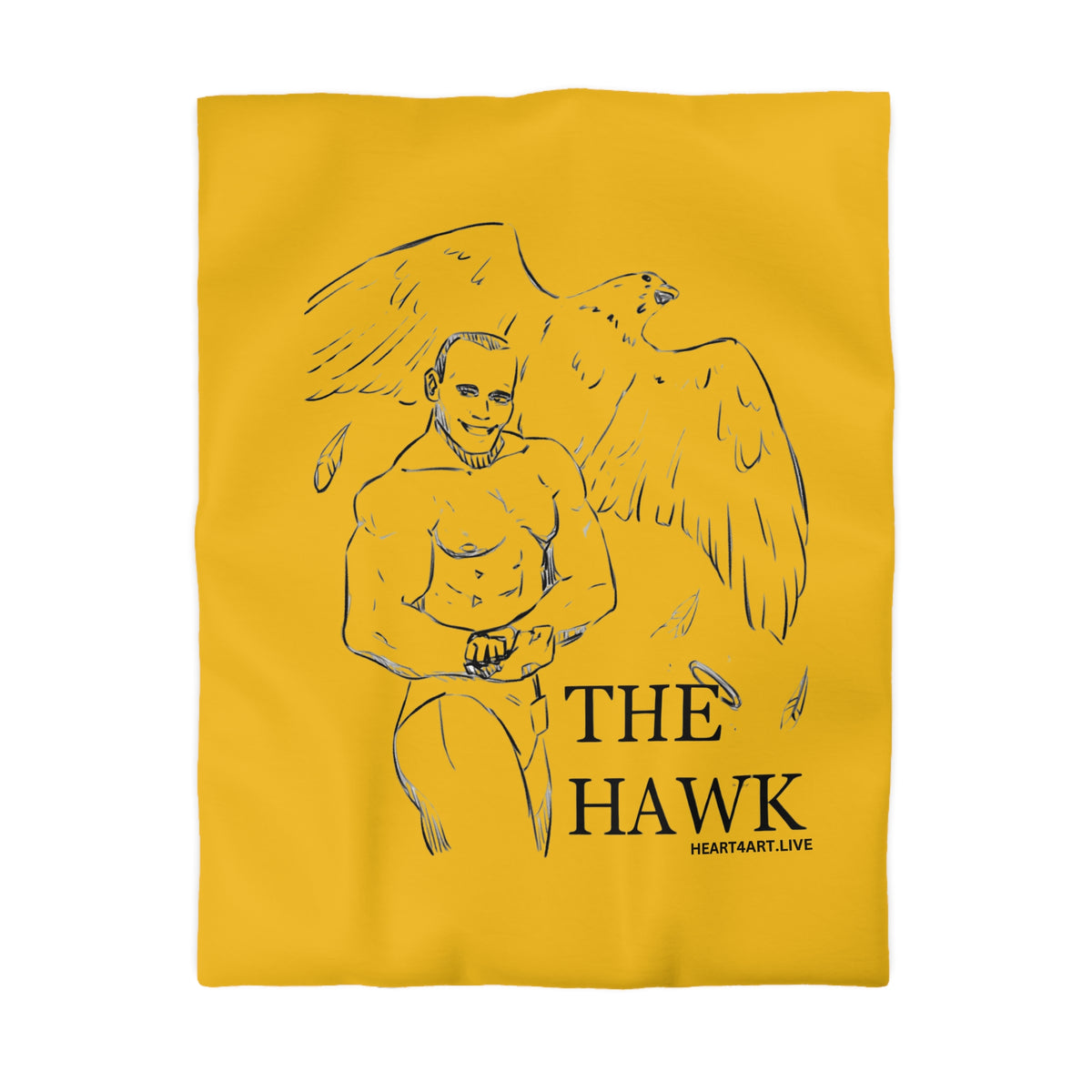 THE HAWK Microfiber Duvet Cover (Gold)