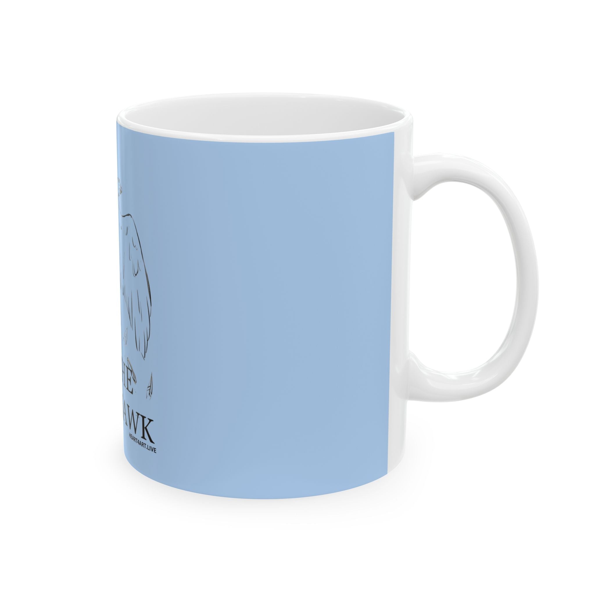 THE HAWK Ceramic Mug, (11oz, 15oz) Light Blue