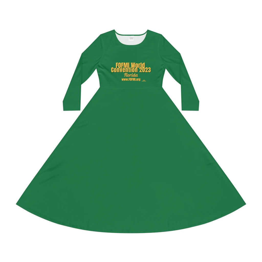 FOFMI WORLD CONVENTION 2023 Women's Long Sleeve Dress (Green)