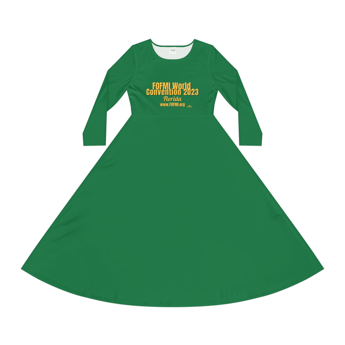 FOFMI WORLD CONVENTION 2023 Women's Long Sleeve Dress (Green)