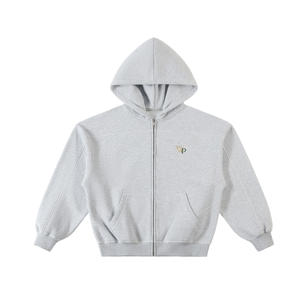THE GENESIS COLLECTION: THE GARDEN Unisex Contrast-Stitched Boxy Fleece Zip Hoodie