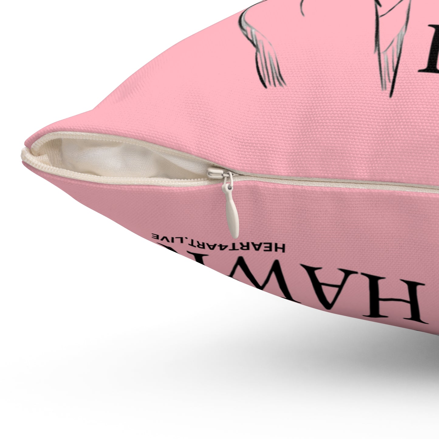 THE HAWK Spun Polyester Square Pillow (Light Pink)