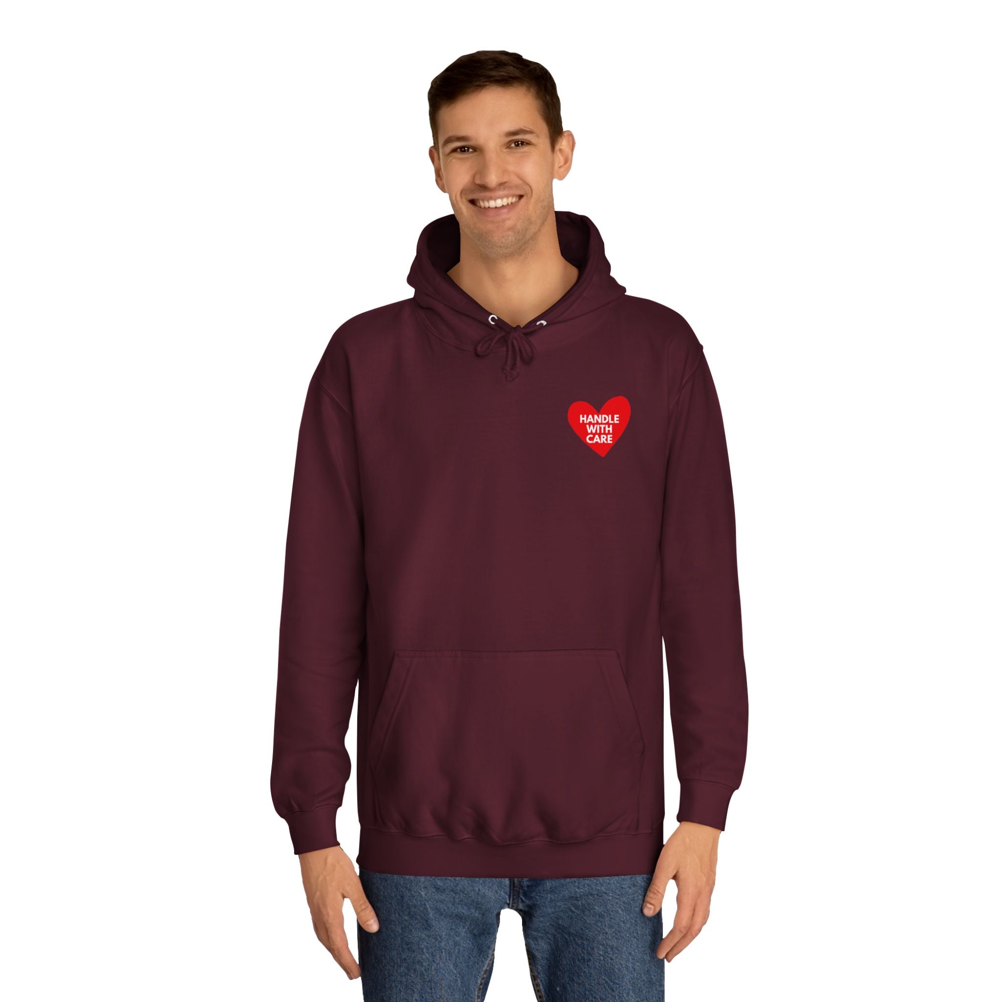 HANDLE WITH CARE Unisex College Hoodie