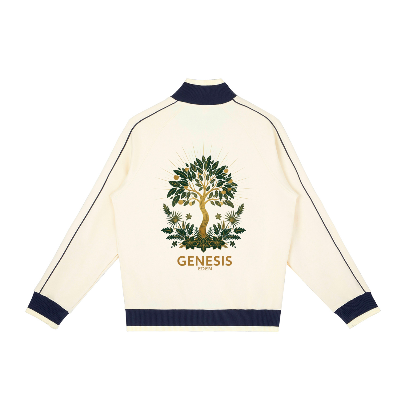 THE GENESIS COLLECTION: THE GARDEN Unisex Color Block Raglan Sleeve Zip Track Jacket