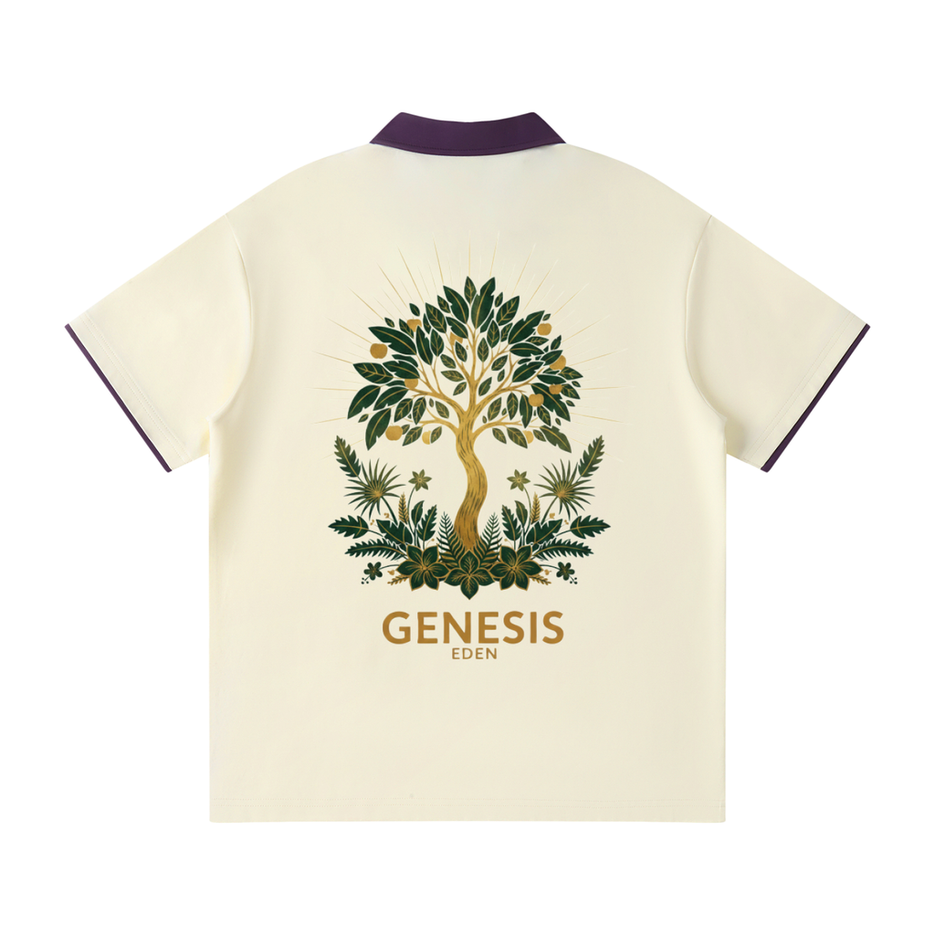 THE GENESIS COLLECTION: GARDEN Unisex Contrast Collar Raglan Polo Shirt