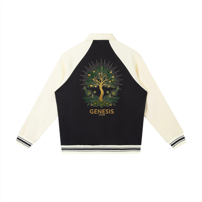 THE GENESIS COLLECTION: THE GARDEN Unisex Contrast Raglan Sleeve Baseball Jacket