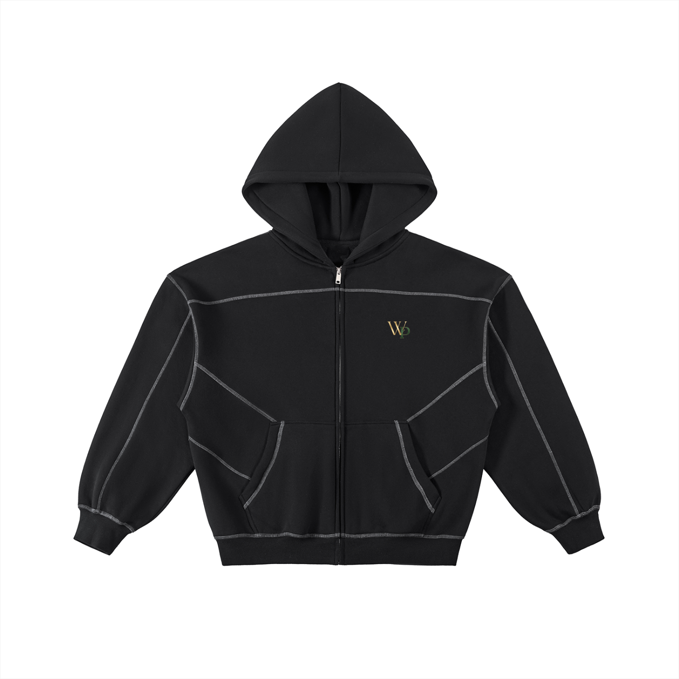 THE GENESIS COLLECTION: THE GARDEN Unisex Contrast-Stitched Boxy Fleece Zip Hoodie