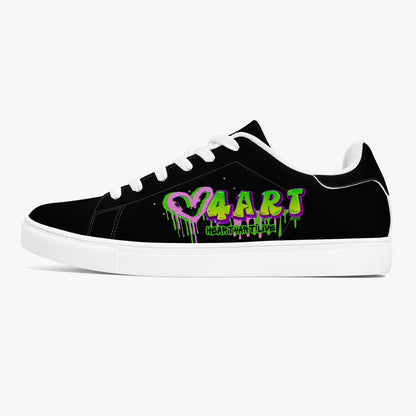 HEART4ART Low-Top Leather Sneakers - White/Black