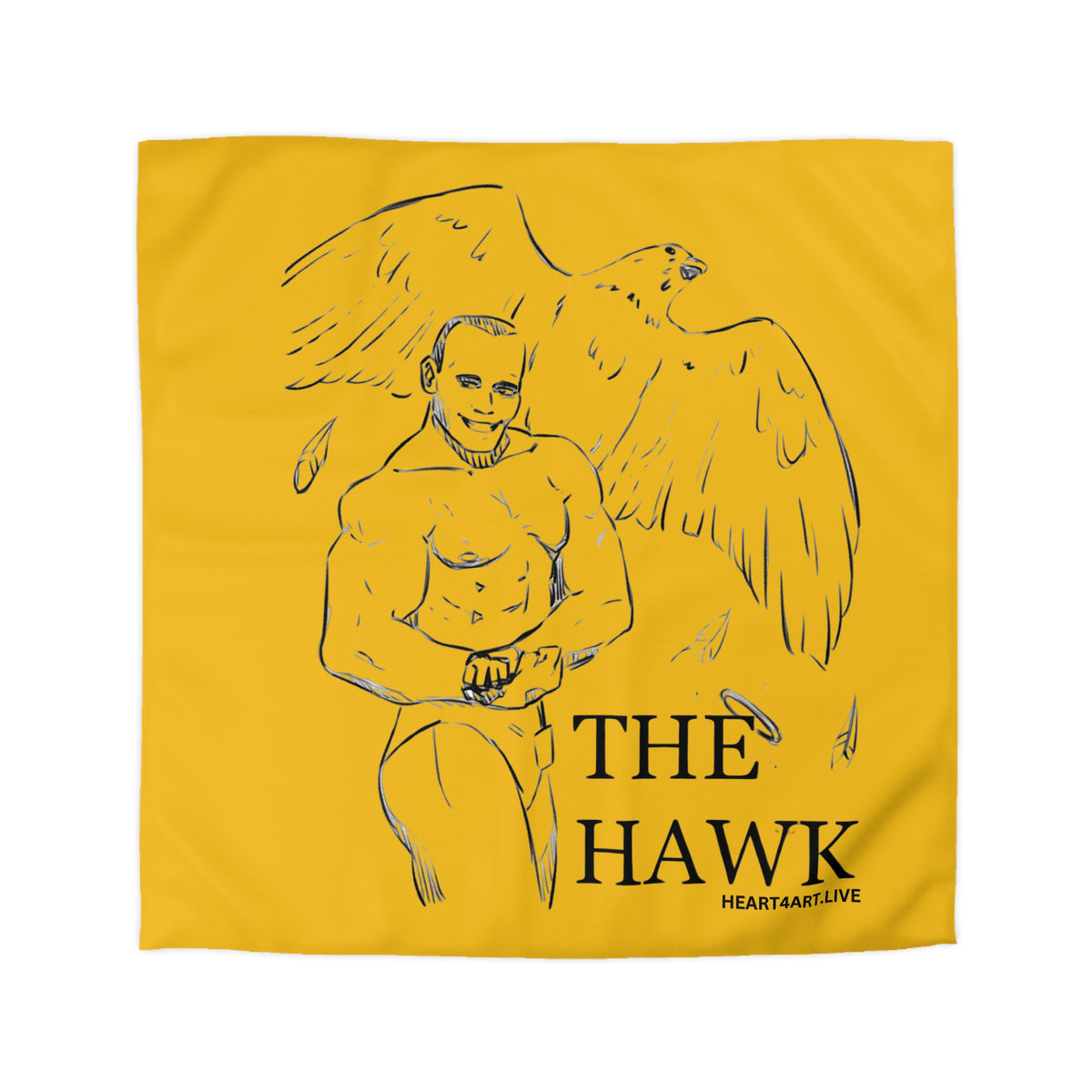 THE HAWK Microfiber Duvet Cover (Gold)