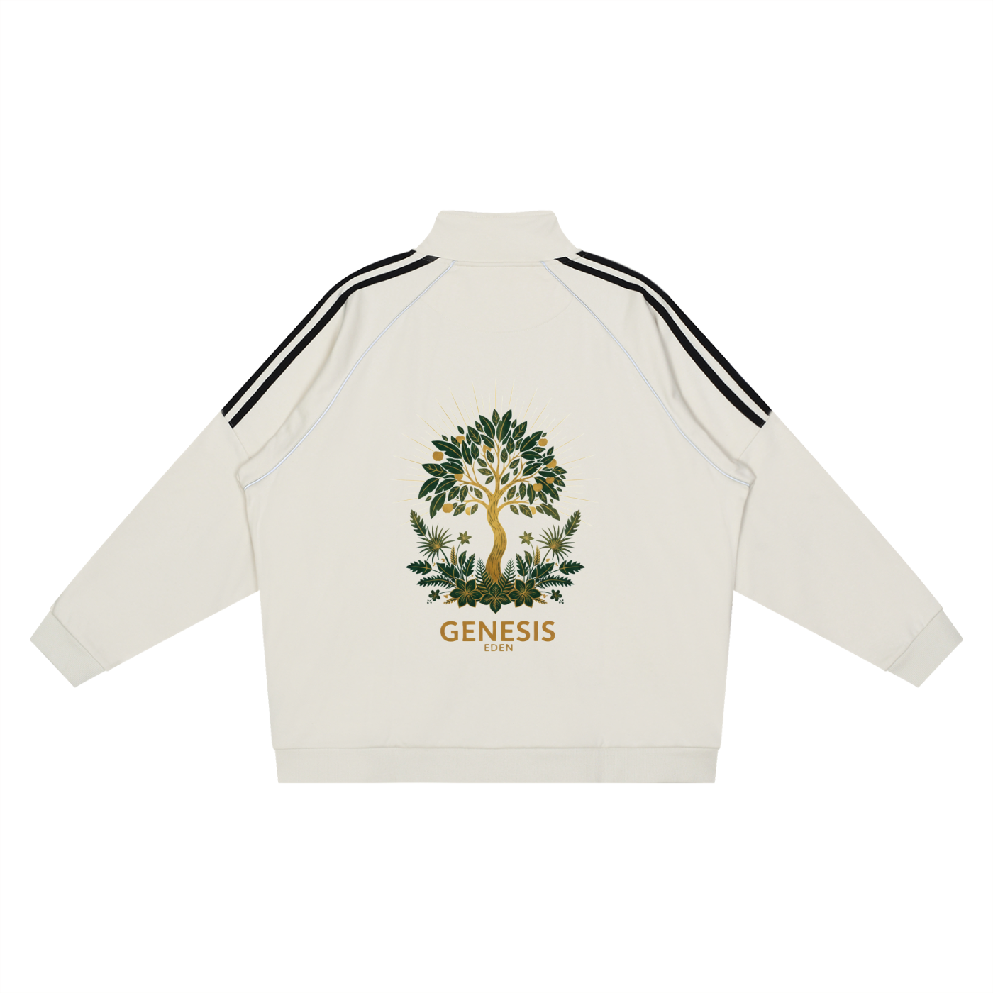 THE GENESIS COLLECTION: THE GARDEN Unisex Reflection Striped Raglan Sleeve  Jacket