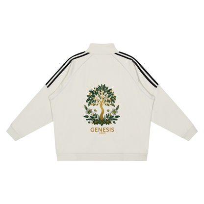 THE GENESIS COLLECTION: THE GARDEN Unisex Reflection Striped Raglan Sleeve  Jacket