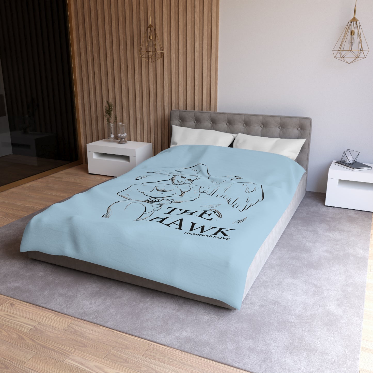 THE HAWK Microfiber Duvet Cover (Light Blue)