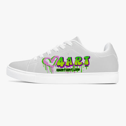 Heart4art Classic Low-Top Leather Sneakers - White/Black