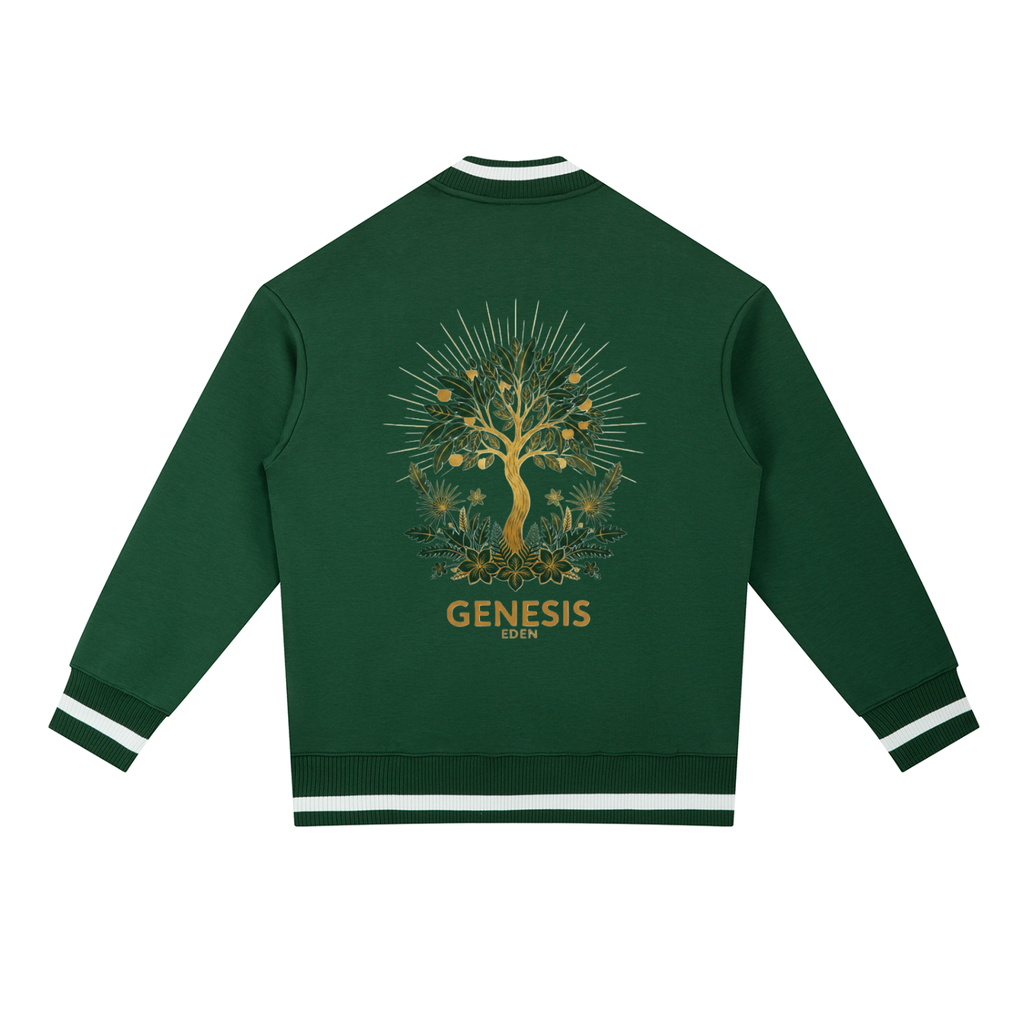 THE GENESIS COLLECTION: THE GARDEN Unisex Contrast Piping Zip Bomber Jacket