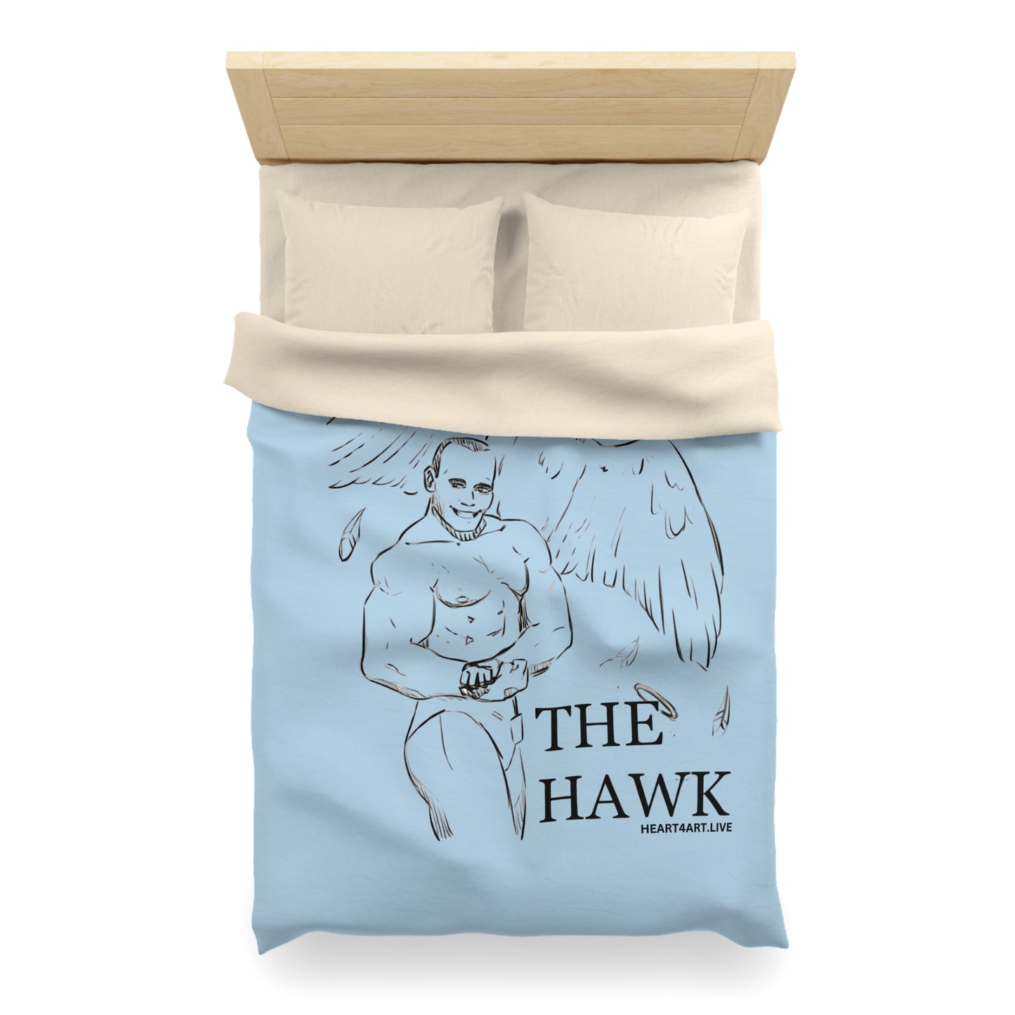 THE HAWK Microfiber Duvet Cover (Light Blue)