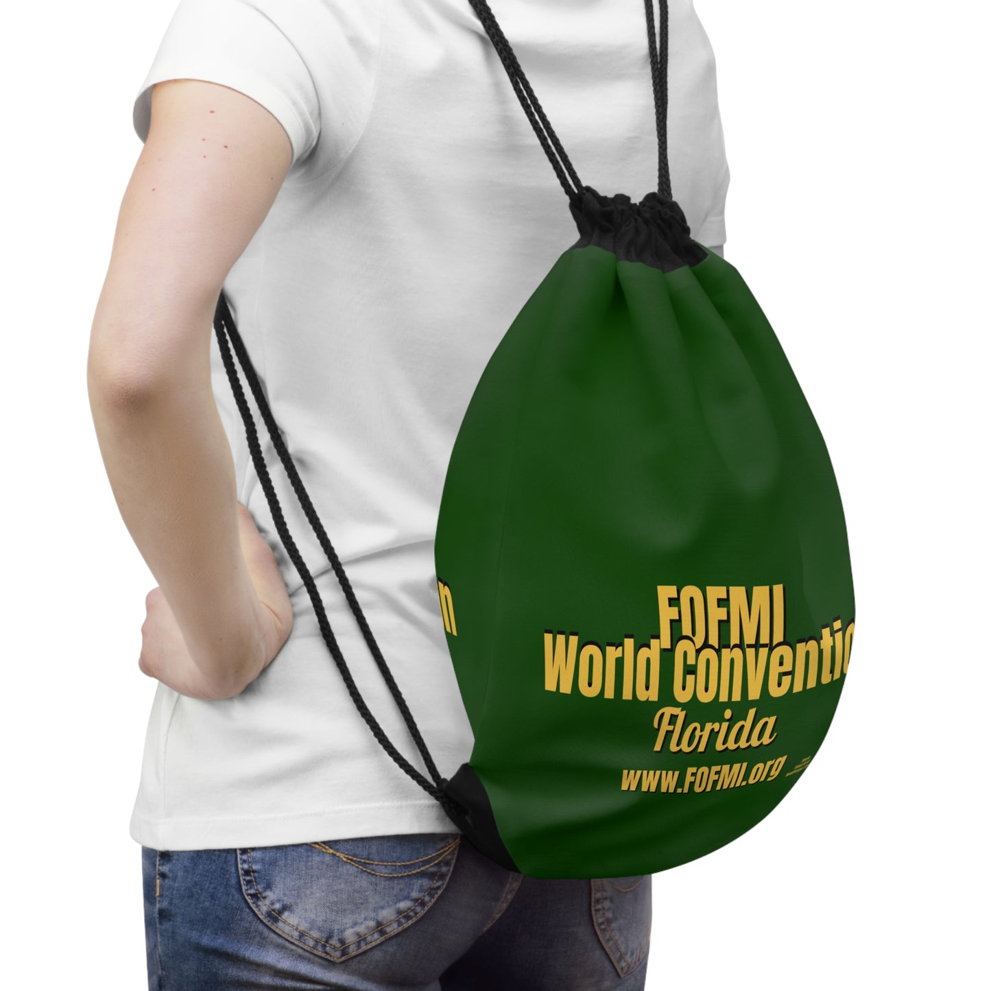 FOFMI WORLD CONVENTION Drawstring Bag (Green)