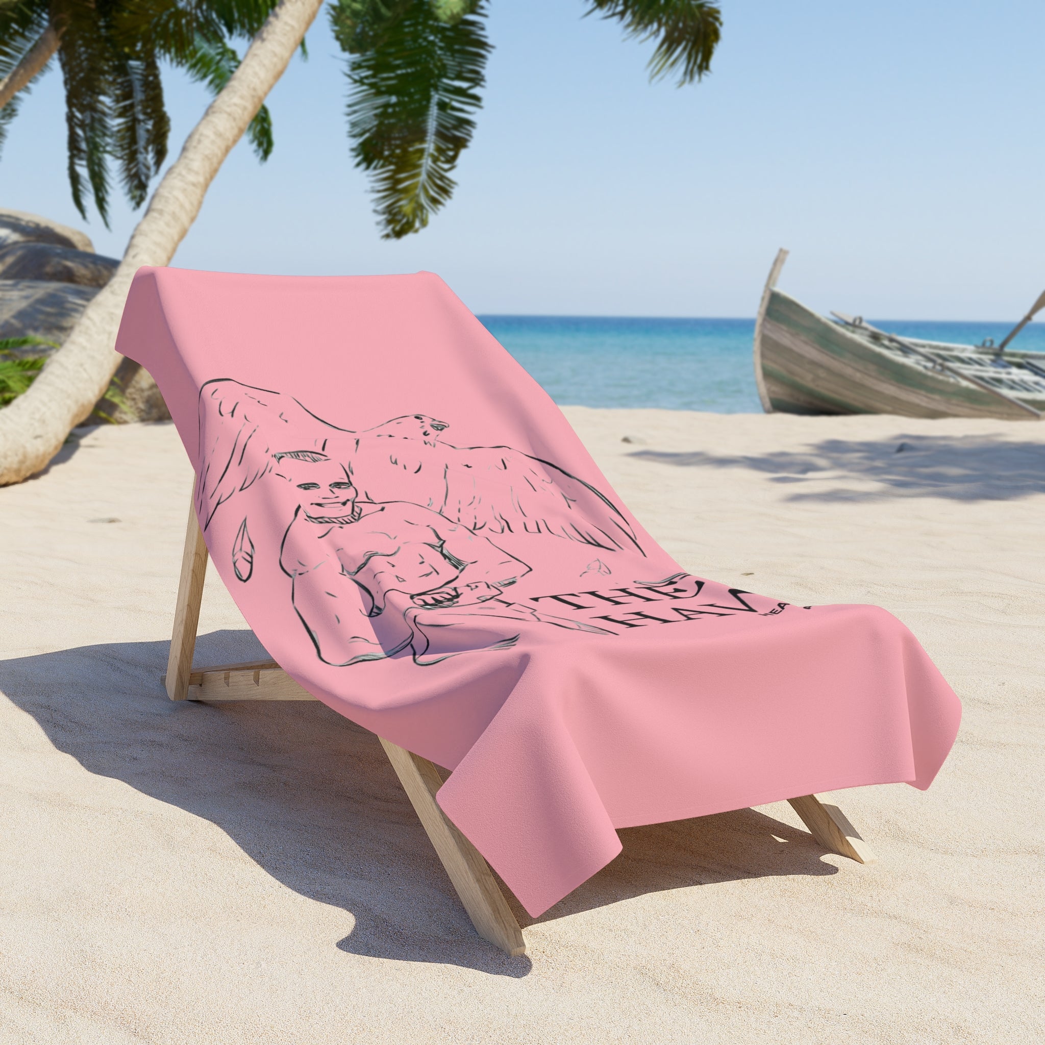THE HAWK Beach Towel (Light Pink)
