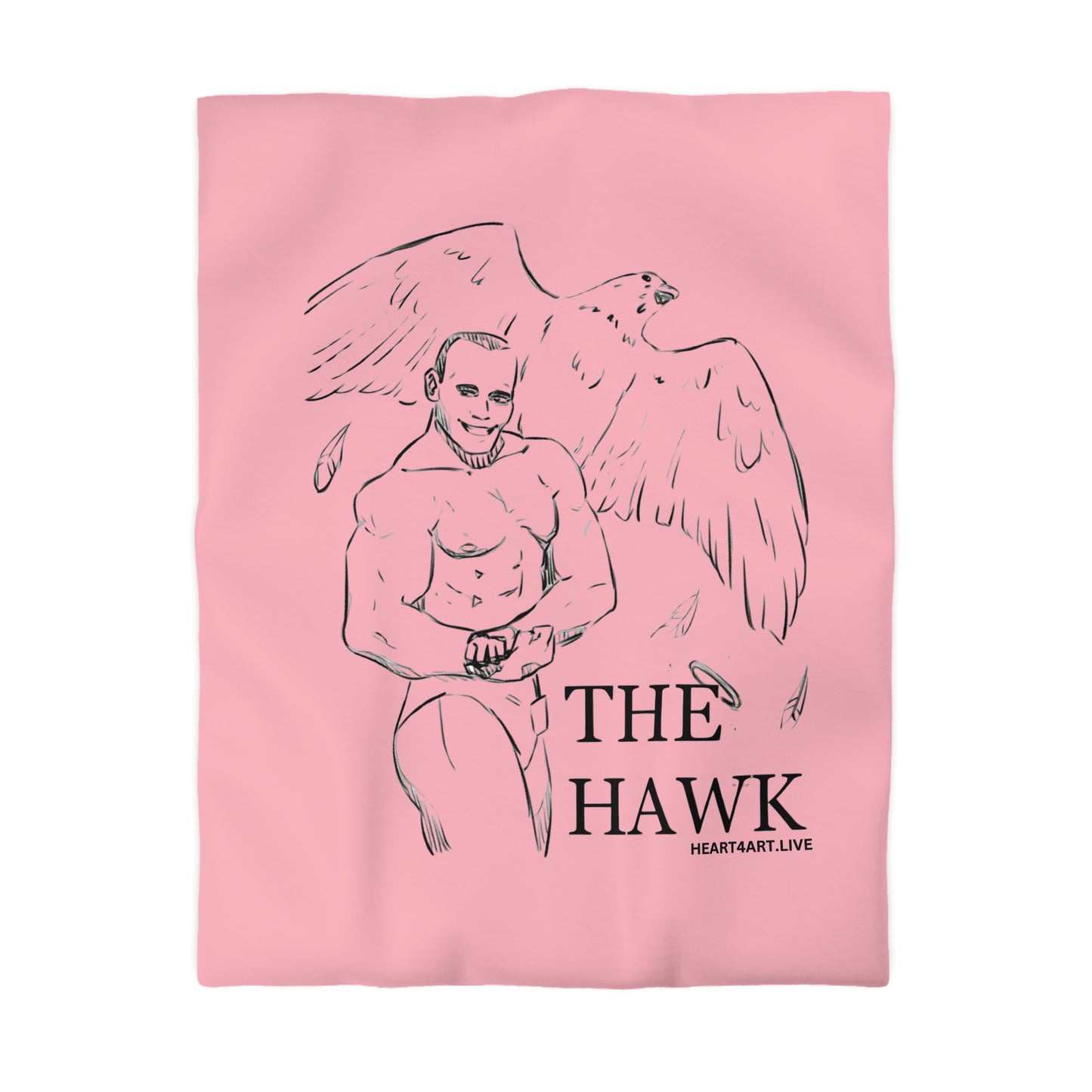 THE HAWK Microfiber Duvet Cover (Light Pink)