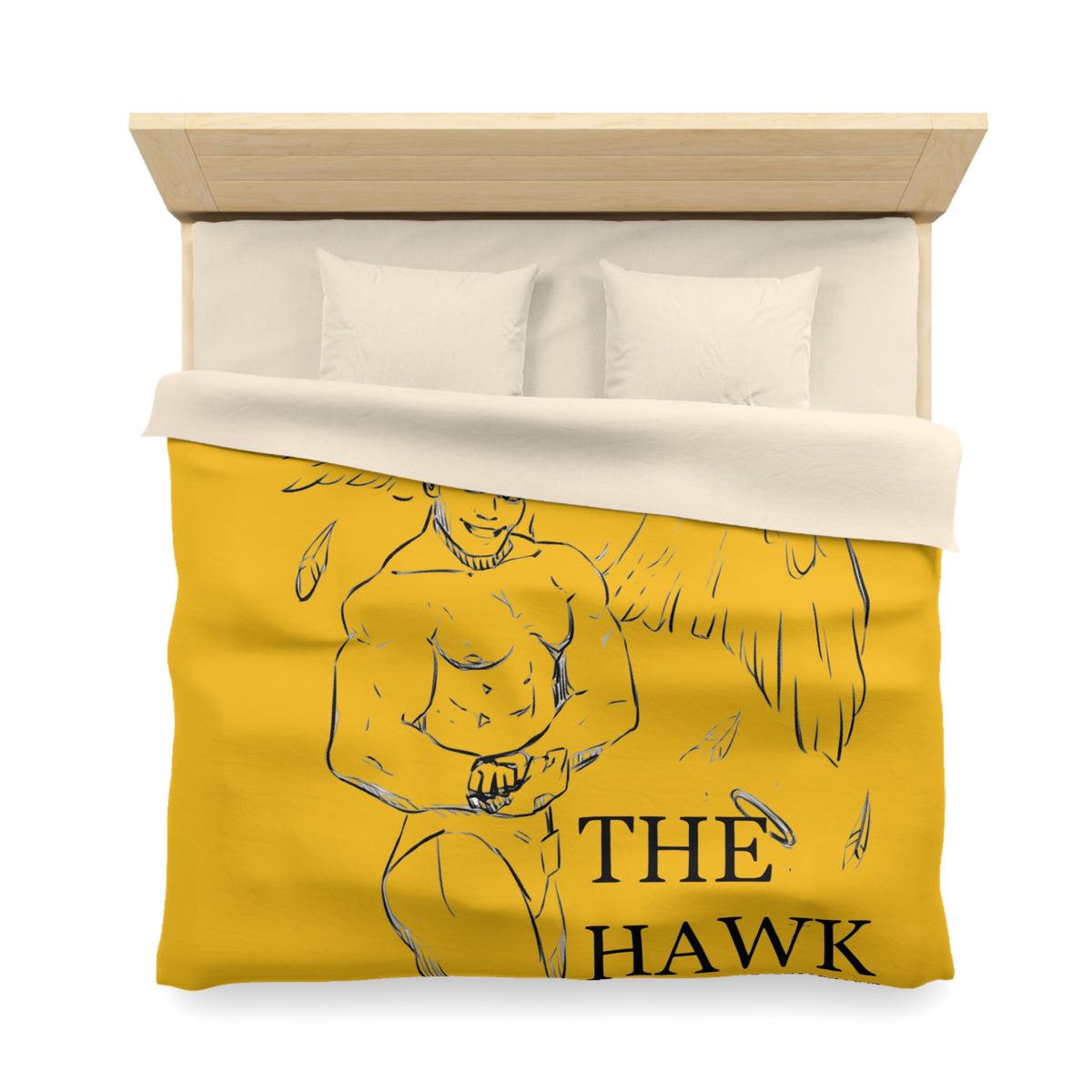 THE HAWK Microfiber Duvet Cover (Gold)