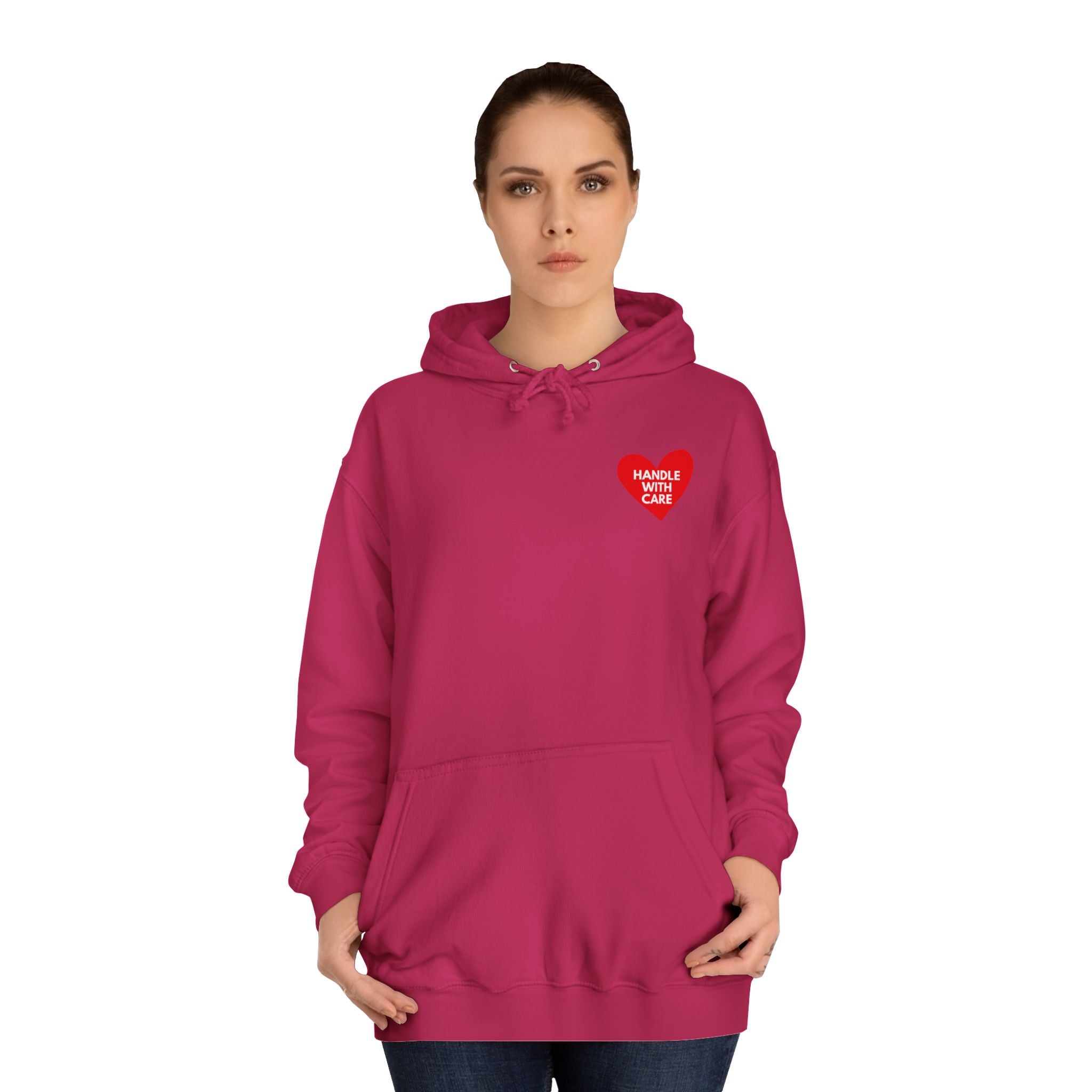 HANDLE WITH CARE Unisex College Hoodie
