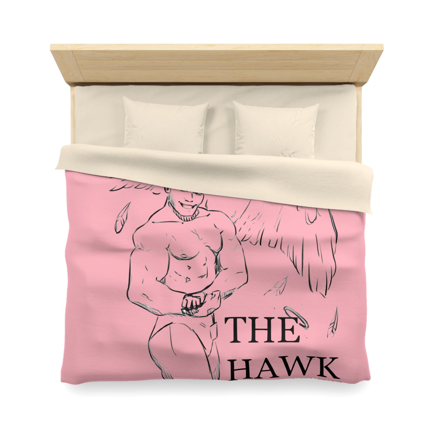 THE HAWK Microfiber Duvet Cover (Light Pink)