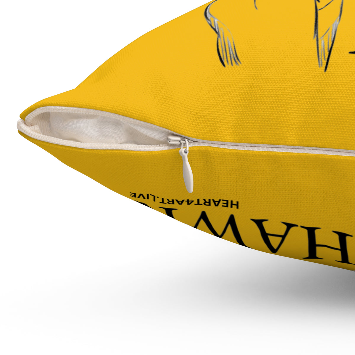 THE HAWK Spun Polyester Square Pillow (Gold)