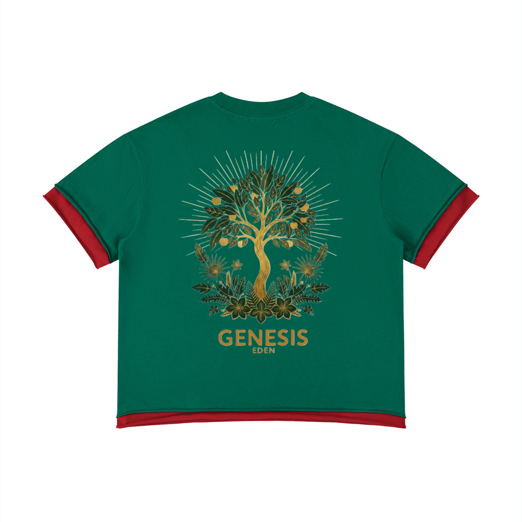 THE GENESIS COLLECTION: GARDEN Unisex Boxy Color Block T-Shirt