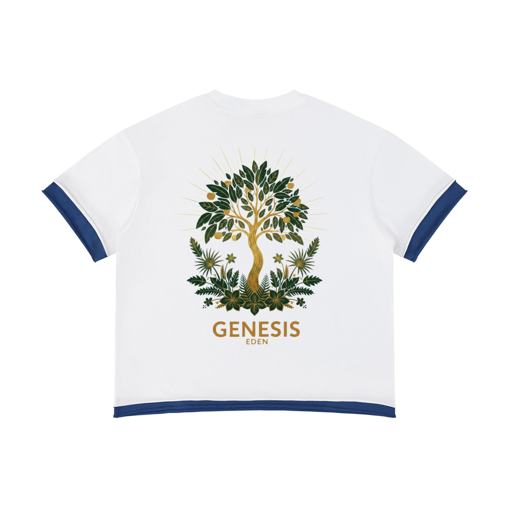 THE GENESIS COLLECTION: GARDEN Unisex Boxy Color Block T-Shirt