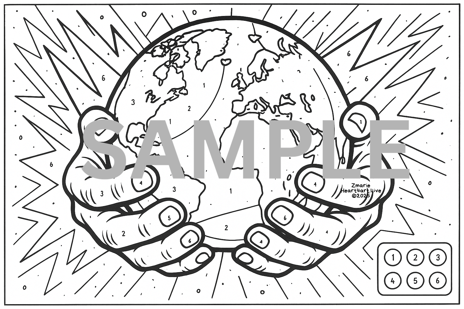 God's Creation Coloring Page Color by Number (Digital)