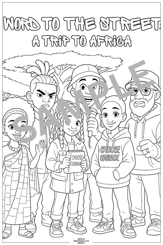 WORD TO THE STREET: TRIP TO AFRICA COLORING PAGE