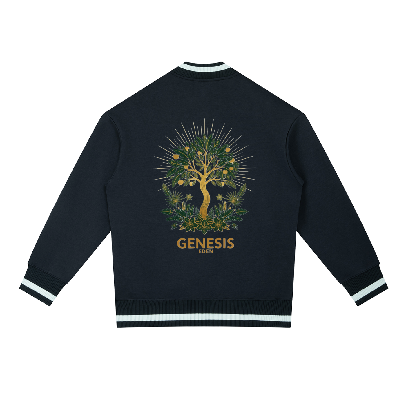 THE GENESIS COLLECTION: THE GARDEN Unisex Contrast Piping Zip Bomber Jacket