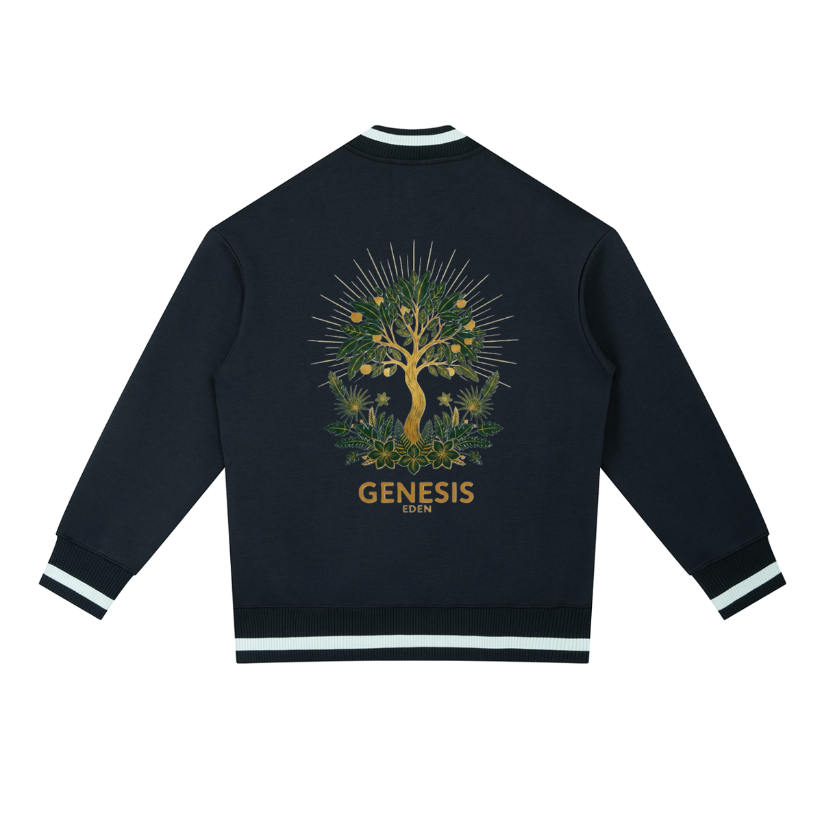 THE GENESIS COLLECTION: THE GARDEN Unisex Contrast Piping Zip Bomber Jacket