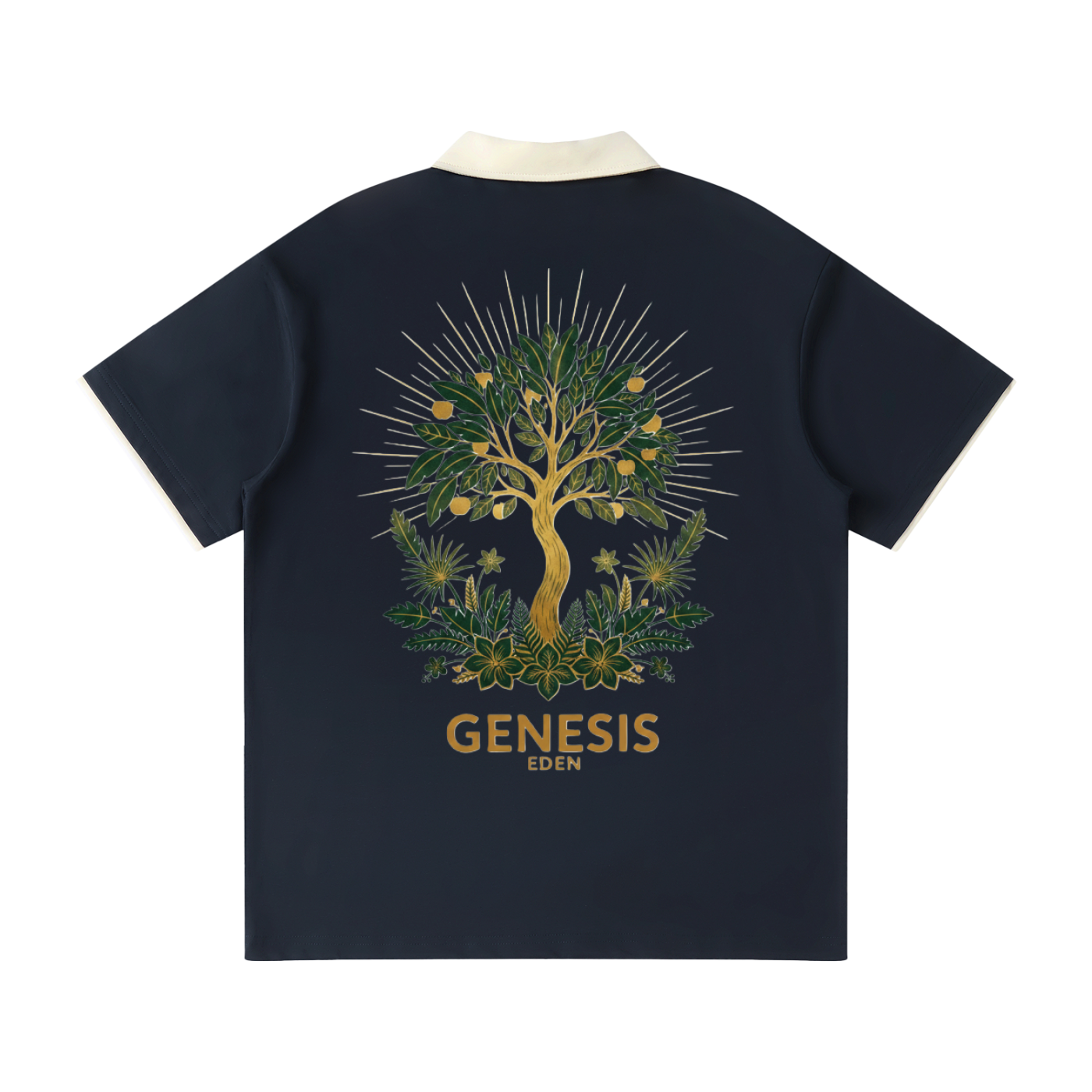 THE GENESIS COLLECTION: GARDEN Unisex Contrast Collar Raglan Polo Shirt