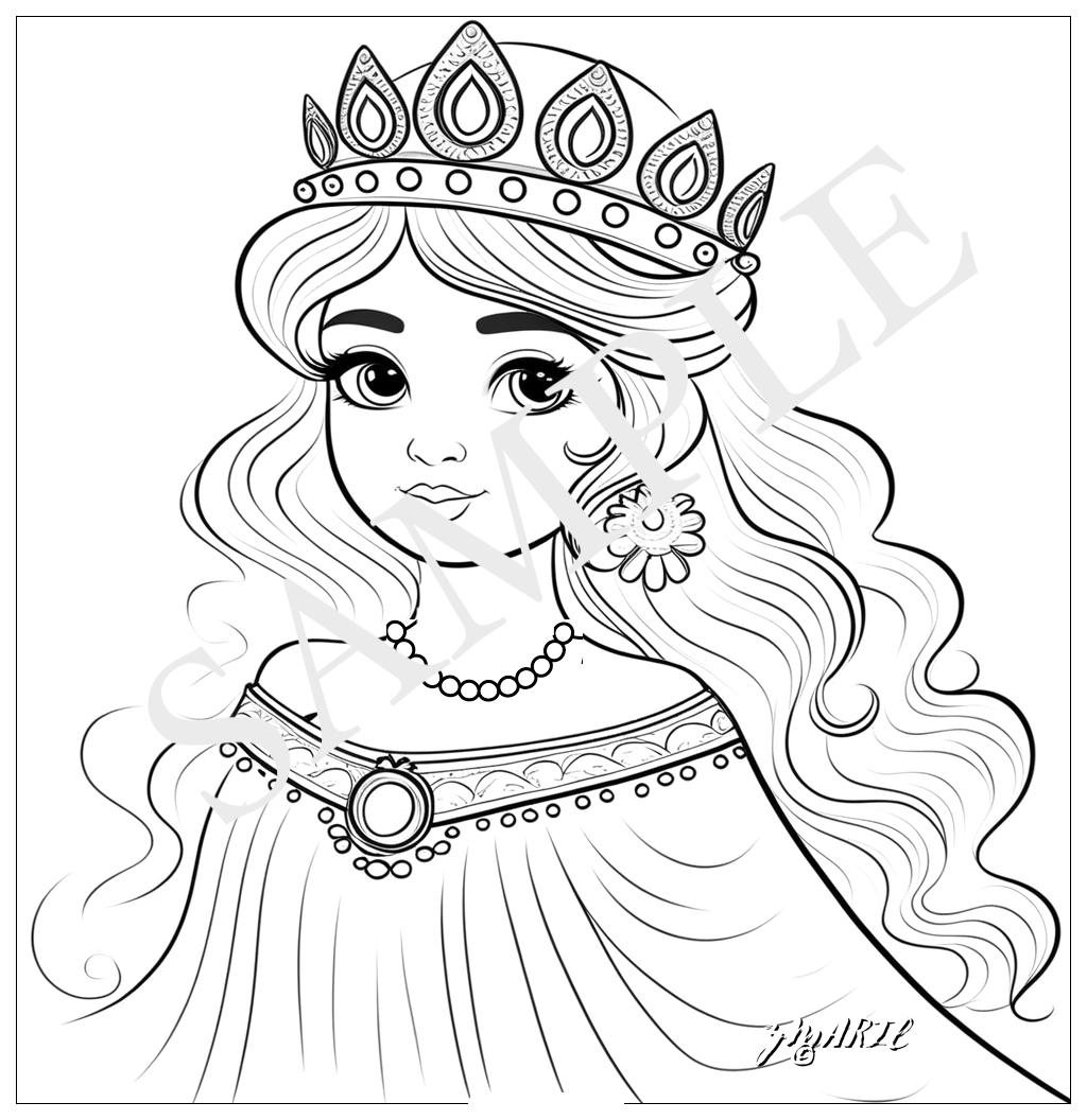 QUEEN ESTHER COLORING PAGE ©2025