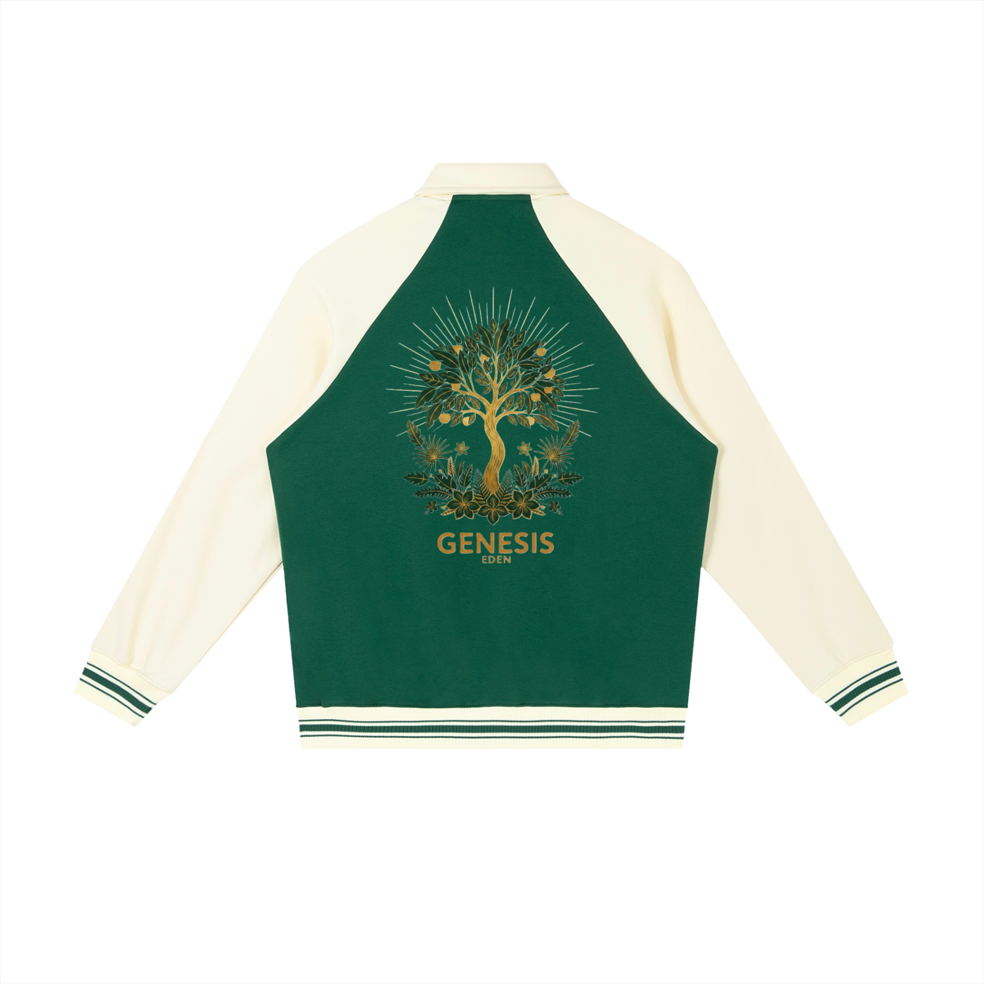 THE GENESIS COLLECTION: THE GARDEN Unisex Contrast Raglan Sleeve Baseball Jacket