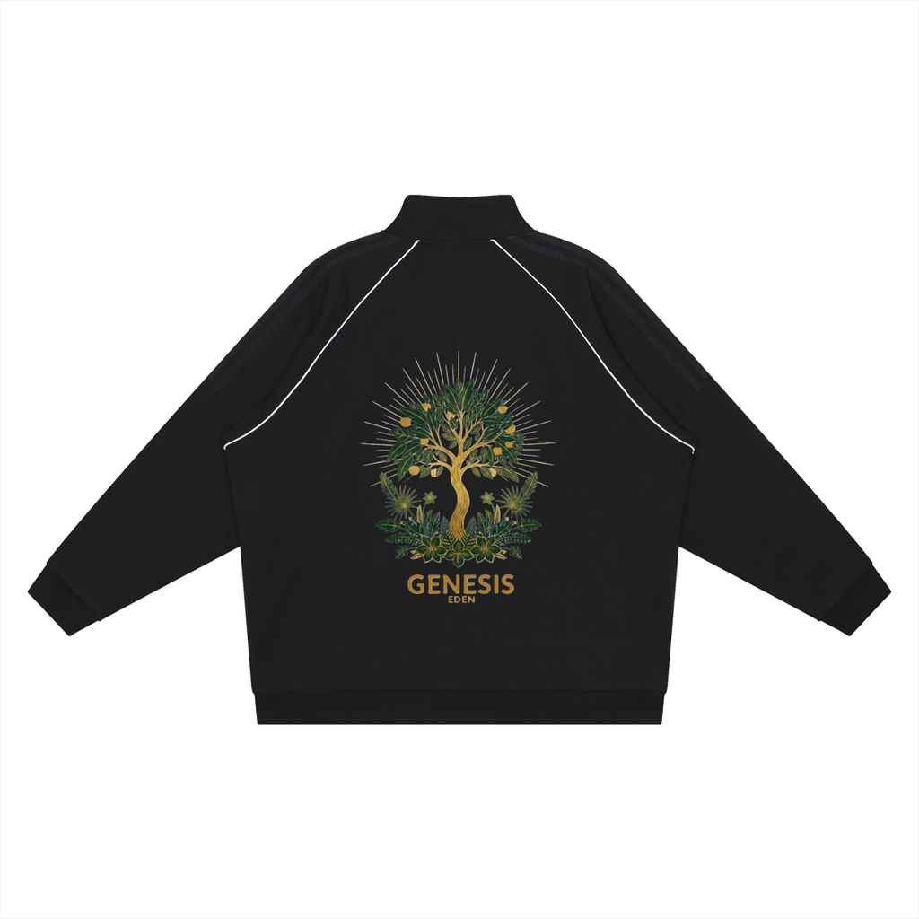 THE GENESIS COLLECTION: THE GARDEN Unisex Reflection Striped Raglan Sleeve  Jacket