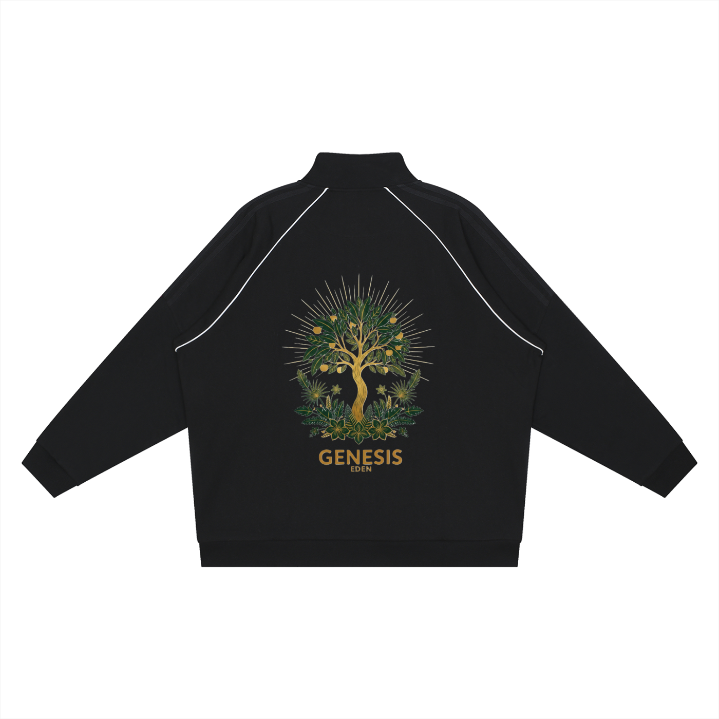 THE GENESIS COLLECTION: THE GARDEN Unisex Reflection Striped Raglan Sleeve  Jacket