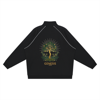 THE GENESIS COLLECTION: THE GARDEN Unisex Reflection Striped Raglan Sleeve  Jacket