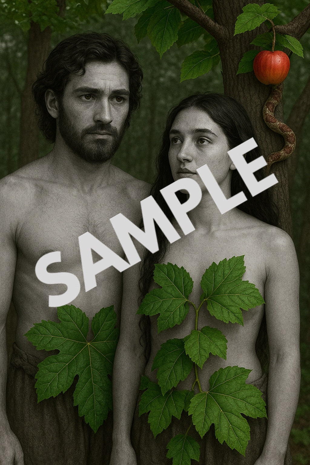 Digital Image of Adam and Eve Interpretation