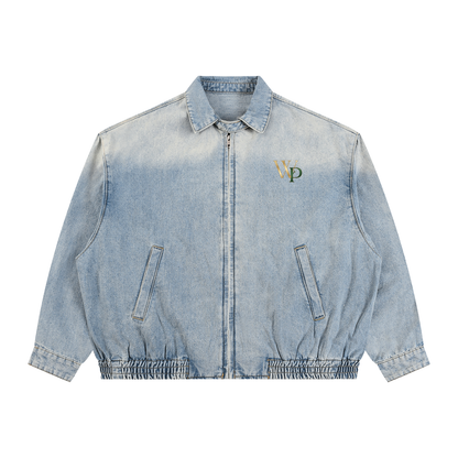 THE GENESIS COLLECTION: THE GARDEN Unisex Vintage Wash Full-Zip Denim Jacket