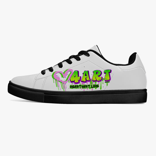 Heart4art Classic Low-Top Leather Sneakers - White/Black