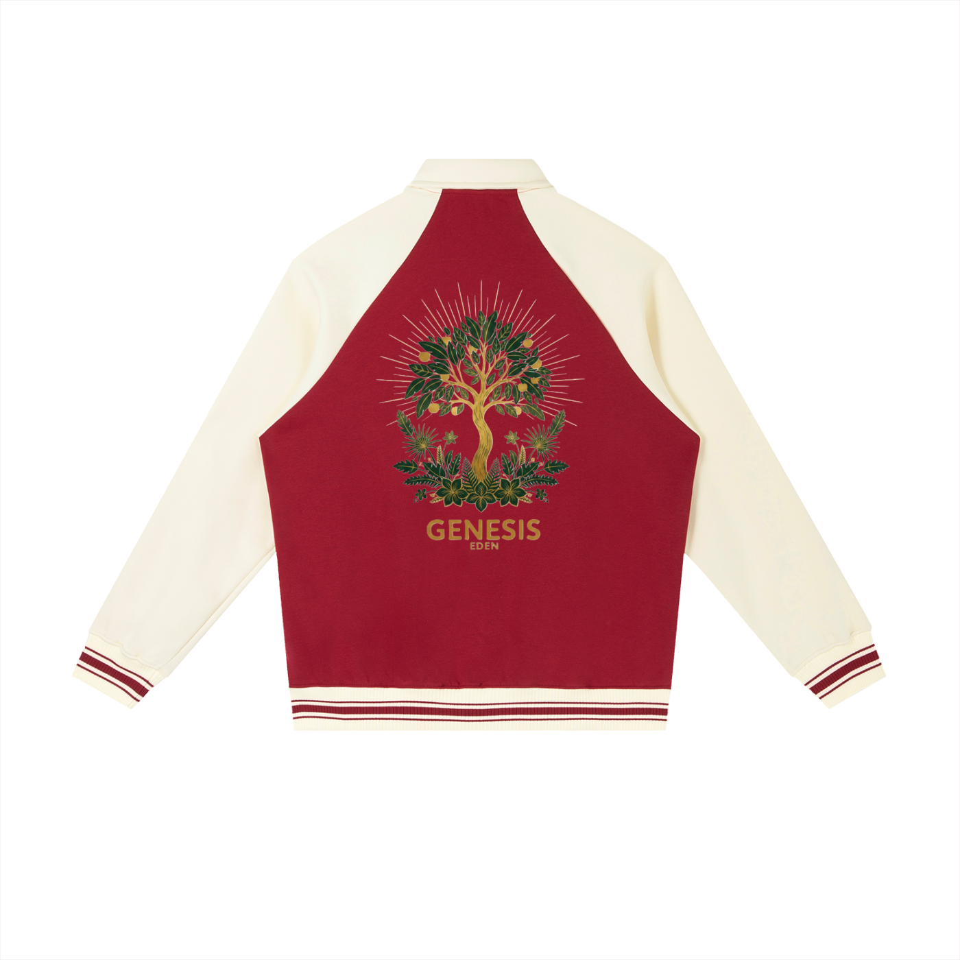 THE GENESIS COLLECTION: THE GARDEN Unisex Contrast Raglan Sleeve Baseball Jacket