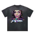 JUST A BABY #GROWING Hand-Frayed Sunfade Paint Splatter T-Shirt