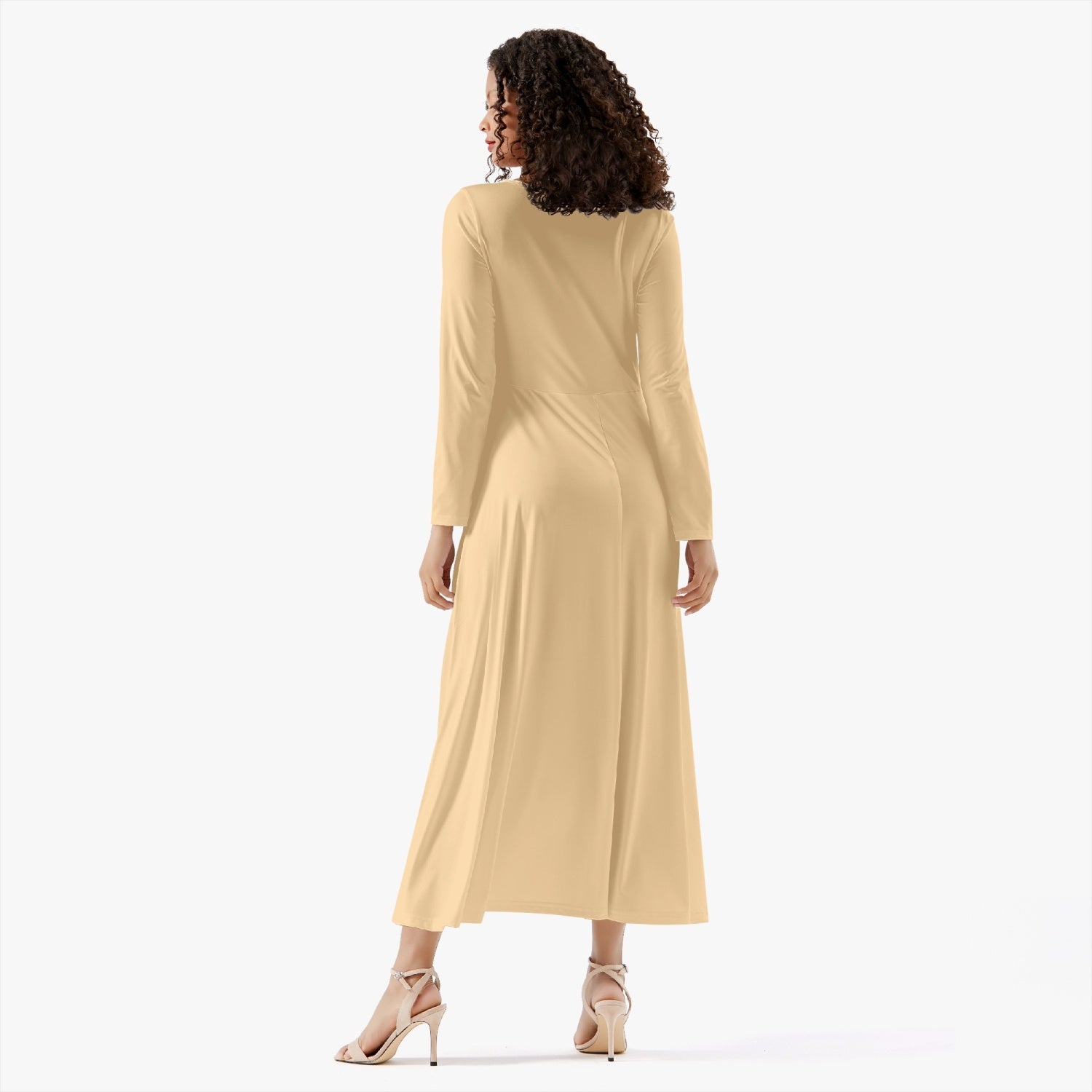 Solae Women's Long-Sleeve One-piece Dress (Gold/Tan)