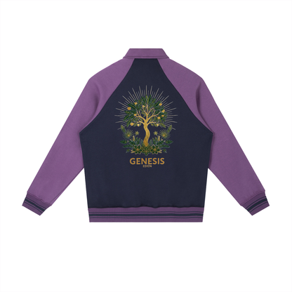 THE GENESIS COLLECTION: THE GARDEN Unisex Contrast Raglan Sleeve Baseball Jacket