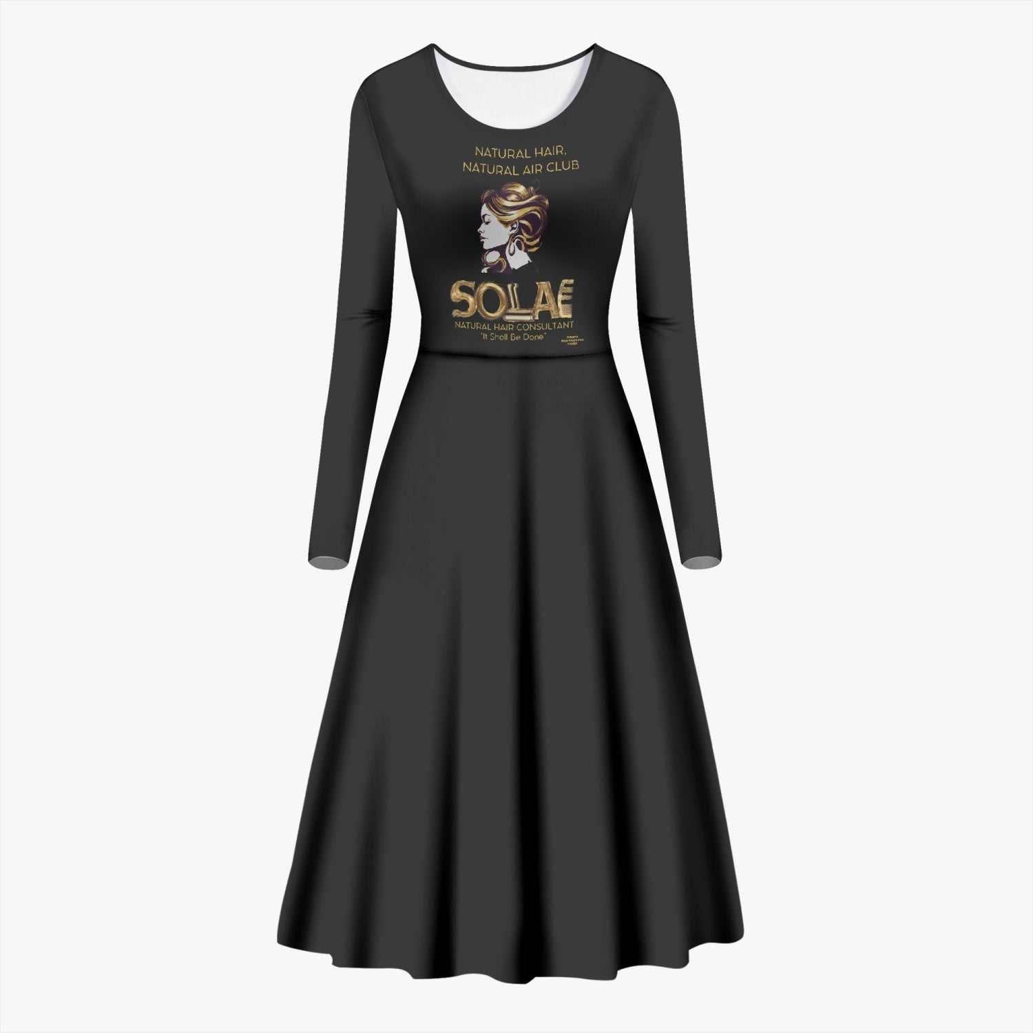 Solae Women's Long-Sleeve One-piece Dress (Black)