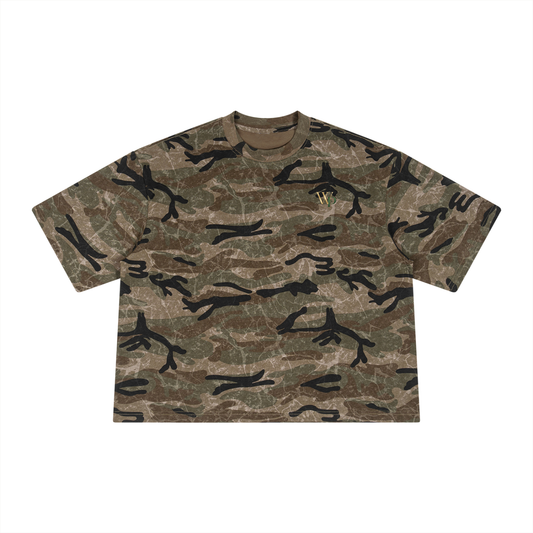 THE GENESIS COLLECTION: GARDEN Unisex Boxy Camo Print T-Shirt