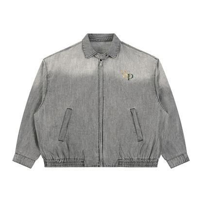 THE GENESIS COLLECTION: THE GARDEN Unisex Vintage Wash Full-Zip Denim Jacket